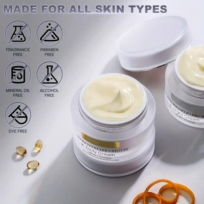 Day Cream + NightCream with Biotin Set, Shea Butter